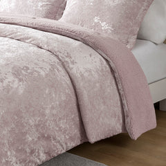 Twin/Twin XL Crushed Velvet Sherpa Reversible Comforter Set