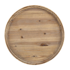 D23.5 x 25" Round 3-Tiered Side Tabel, Natural End Tabel for Lving Room Bedroom Entryway, Brown
