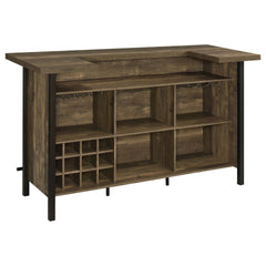 Lampton Rustic Oak Freestanding Home Bar