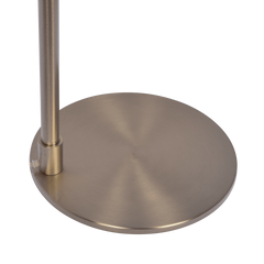 Serene Brushed Nickel Floor Lamp with Rotary Switch Metal Base White Linen Shade