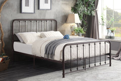 Classic King Platform Bed Dark Bronze Finish Metal Frame Bedroom Furniture 1pc