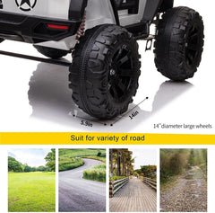 12V Ride on Car Truck with Remote Control, 2 Seater Kids Electric Car, Spring Suspension, 9Ah Battery Powered, 3 Speeds, Double Doors, Music Player
