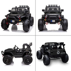 12V Ride on Car Truck with Remote Control, 2 Seater Kids Electric Car, Spring Suspension, 9Ah Battery Powered, 3 Speeds, Double Doors, Music Player