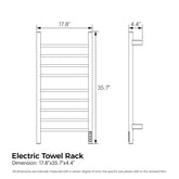 Brushed Nickel Heated Towel Rack for Bathroom,Wall Mounted with Intelligent Touch Screen Timer, 9-Bar Towel Warmer, 304 Stainless Steel Polished, Plug-in/Hard-Wired
