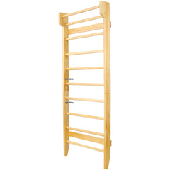Gymnastics Wood Stall Bar, Multi-use Swedish Ladder- Wall Mounted Pull Up Bar-Physical Therapy for Stretching and Various Exercises,Indoor Home Gym Workout Yoga