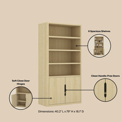 Bookcase Cabinet in Natural Oak