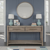 54 inch Sofa Table, No Assembly Required, White Oak Finish