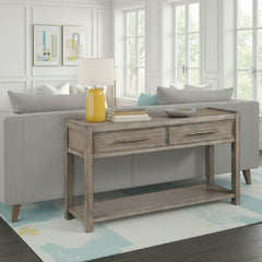 54 inch Sofa Table, No Assembly Required, White Oak Finish