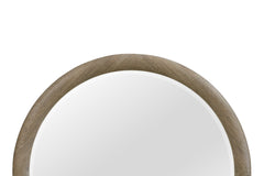 English Knotty Oak Inspired Round Mirror