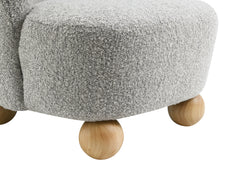 Contemporary Style 1pc Accent Chair Upholstered In Boucle Fabric Ball Feet Curve back Gray Finish Primary Living Room