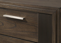 1pc Contemporary Six-Drawer Dresser Rich Wood Finish Rustic Charm Polished Hardware Wooden Furniture Brown