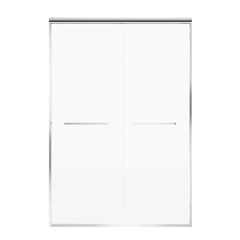 56"-60" W x 72" H Chrome Aluminum Frame Double Sliding Shower Door with 1/4" (6mm) Nano-Coated Clear Tempered Glass and Dual Stainless Steel Handles