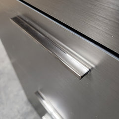 Bliss Glossy Four-Drawer Jumbo Chest in Metallic Gray