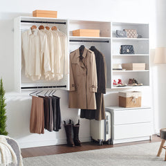 Devi White Wall Mounted Wood Closet System