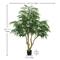 7FT Artificial willow Tree, Indoor Faux slik Greenery Plant for Home, Apartment, or Office Decoration, 1pc/set