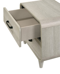 1pc Contemporary Style Two Drawers Nightstand Solid Wood Unique White Finish Bedroom Furniture