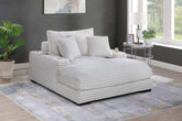 Modern Chaise Lounge w 2/ Cup Holders USB Ports Taupe Color Corduroy Wooden Legs Pillows Plush Couch Sofa Chaise