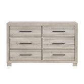Modern Gray Finish Six-Drawer Dresser 1pc Wooden Contemporary Design Bedroom Furniture