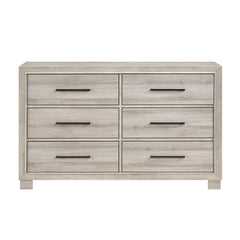 Modern Gray Finish Six-Drawer Dresser 1pc Wooden Contemporary Design Bedroom Furniture