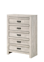 1pc Contemporary Chest Five Storage Drawers Rustic Beige Gray Finish Bedroom Wooden Furniture
