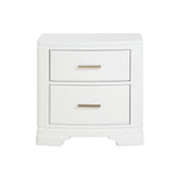 White Finish Sleek Design Nightstand with Two Storage Drawers Transitional Style Bedroom Furniture 1pc