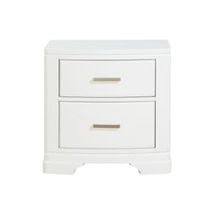 White Finish Sleek Design Nightstand with Two Storage Drawers Transitional Style Bedroom Furniture 1pc