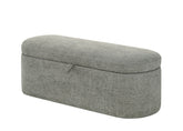 1pc Stylish Functional Storage Bench Spacious Hidden Compartment Cushioned Seat Sturdy Wooden Frame Fabric Upholstery Bedroom Entryway Living Spaces Light Gray Tweed