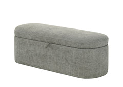 1pc Stylish Functional Storage Bench Spacious Hidden Compartment Cushioned Seat Sturdy Wooden Frame Fabric Upholstery Bedroom Entryway Living Spaces Light Gray Tweed