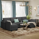 Modular Sectional Sofa with Storage Seat Upgrade Convertible Sofa Couch for Living Room/Deep 27'' Ottoman/Memory Foam Cushion