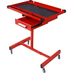 Adjustable Tear Down Work Table with Drawer for Garages, Repair Shops, and DIY, Portable, (4) 2.5" Swivel Casters, 220 Pound Capacity, Rubber Corners, Heavy Duty Steel,red