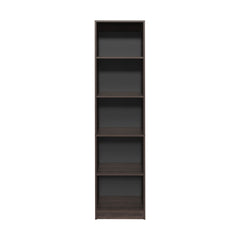 XS Bookcase Compact Bookshelf with Multiple Shelves, Dark Walnut / Black Wengue
