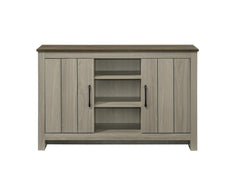 Nilda 47"W Gray Oak Console Table, Buffet Table, Sideboard with Shelves and Cabinet Doors