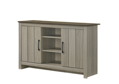 Nilda 47"W Gray Oak Console Table, Buffet Table, Sideboard with Shelves and Cabinet Doors