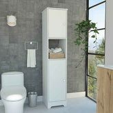 Charlotte Linen Cabinet, 2 Single Door Cabinet, Division, One Shelf
