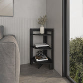 Gisela Corner Shelf With Three Shelves, Black