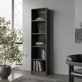 FM FURNITURE Beaver Balley Bookcase with Open Storage and 5 Shelves, Stained Walnut