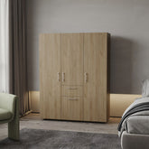 FM FURNITURE Alamo Lake Armoire Multi-storage with one Drawer, Natural Oak