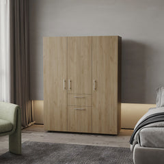 FM FURNITURE Alamo Lake Armoire Multi-storage with one Drawer, Natural Oak