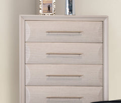 English Dovetail Drawers Chest 1pc White Oak Finish French Dovetail Back Felt Lined Top Drawer Transitional Bedroom Furniture