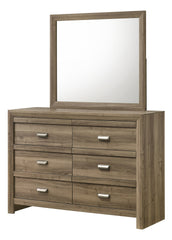 1pc Contemporary Style Six Drawers Storage Dresser Wooden Bedroom Furniture Light Brown Warm Wood Finish