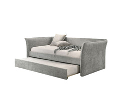 Transitional Style 1pc Twin Size Daybed w/ Trundle Flared Arms Mattress Ready Gray Finish Primary Living Room