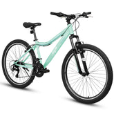 A26208D Mountain Bike 24/26 Inch, High-Density Carbon Steel Frame, 21 Speed, Front Suspension, Dual V-Brakes, 80% Pre-Assembled for Men Women Teens