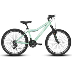 A26208D Mountain Bike 24/26 Inch, High-Density Carbon Steel Frame, 21 Speed, Front Suspension, Dual V-Brakes, 80% Pre-Assembled for Men Women Teens