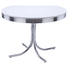 White and Chrome Round Dining Table