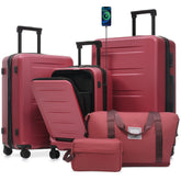 Luggage Sets 5 Piece with Front Opening, Hardside Expandable Carry On Suitcase Set with Double Spinner Wheel, Lightweight Travel Luggage with USB Port,TSA Locks
(20"24"28")
