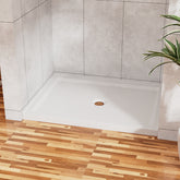 Goodyo 32"x48" Shower Base 3.4" Height Anti-slip Acrylic Center Drain Single Threshold Shower Base in White