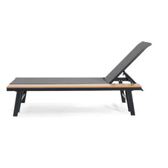 WATERLOO CHAISE LOUNGE WITH ATTACHED WOOD SIDE TABLE, 1PC, (62756.00BLK)