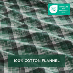 4 PCS Full Sheet Set Green Plaid