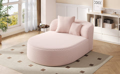 Modern Chaise Lounge Sofa Boneless Couch 51.6" Sofa Bed Compression Sofa Couch with Two Supportive Pillows for Living Room, Pink