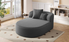 Modern Chaise Lounge Sofa Boneless Couch 51.6" Sofa Bed Compression Sofa Couch with Two Supportive Pillows for Living Room, Gray
